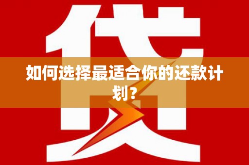 北埔如何选择最适合你的还款计划？