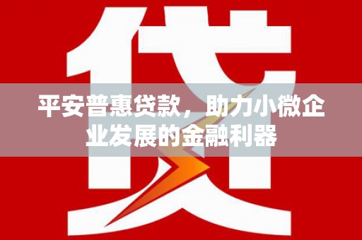 北埔平安普惠贷款，助力小微企业发展的金融利器