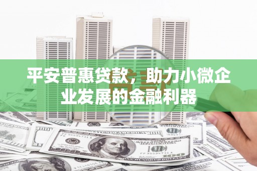 北埔平安普惠贷款，助力小微企业发展的金融利器
